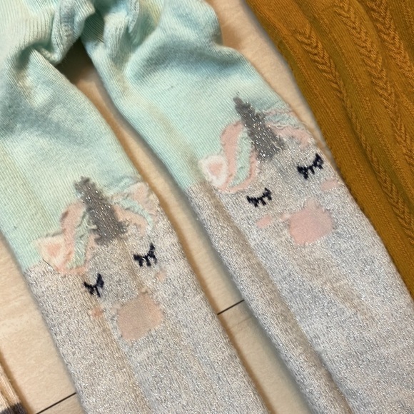 Bundle of toddler little girl leggings fox penguin unicorn cute autumn 4T 5T 110 - Picture 4 of 8